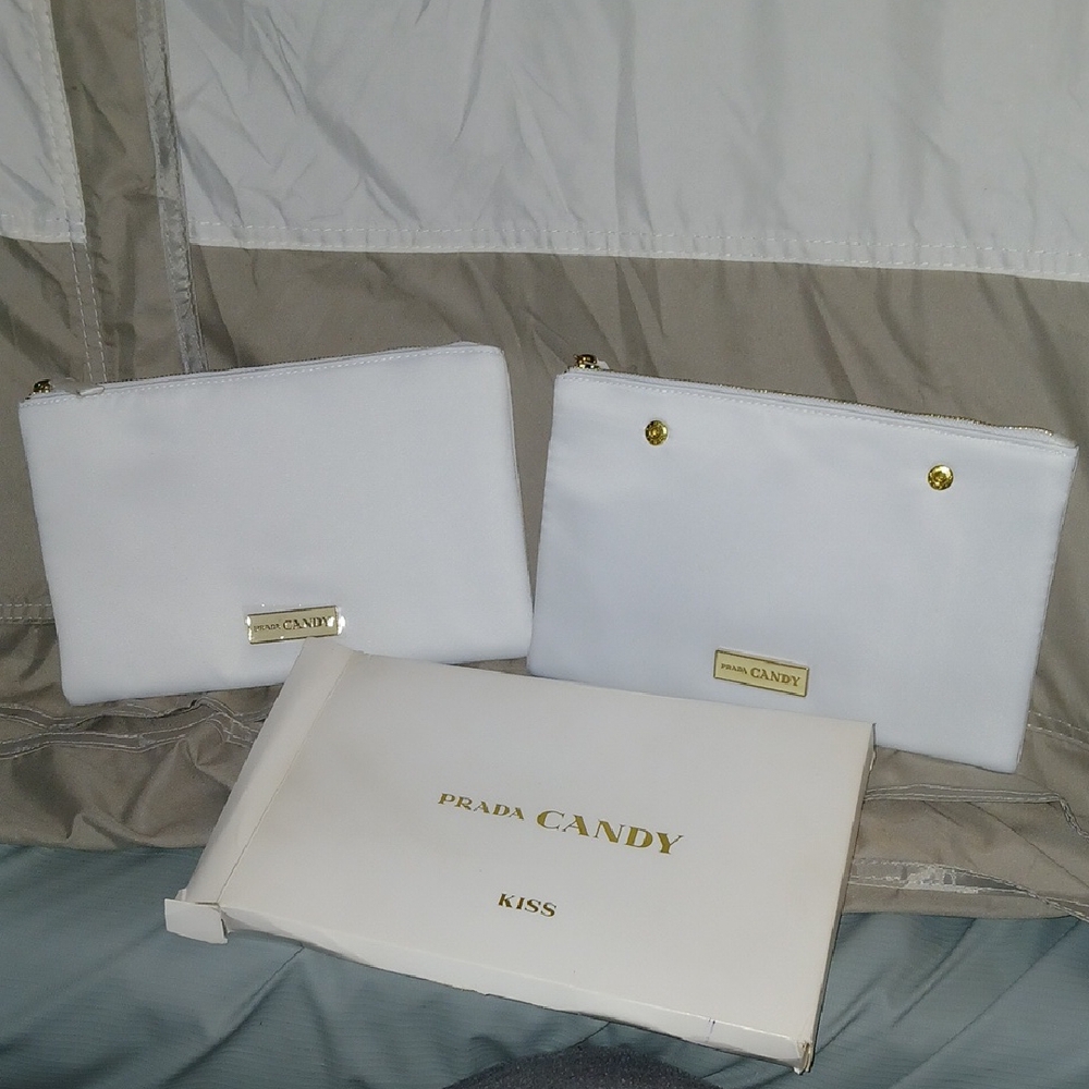 Prada CANDY KISS White Cosmetic Pouches